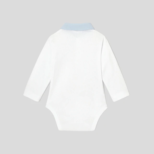 Baby boy bodysuit with Oxford collar