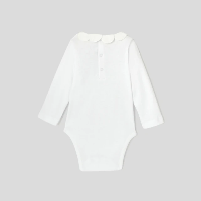 Baby girl bodysuit petal collar