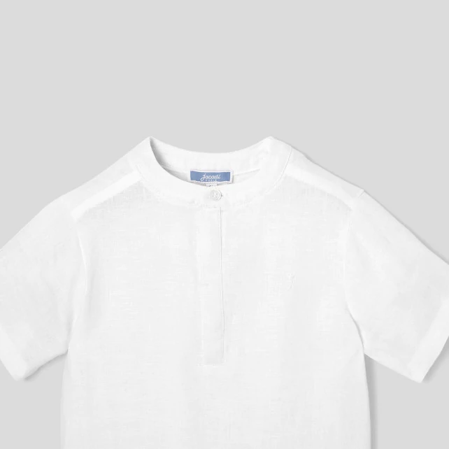 Boy linen Mandarin collar shirt