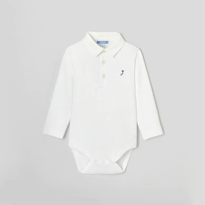 Baby boy bodysuit with Oxford collar