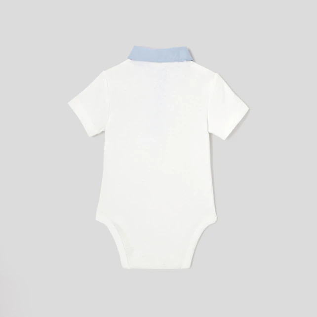 Baby boy bodysuit with Oxford collar