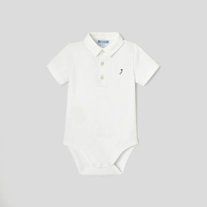 Baby boy bodysuit with Oxford collar