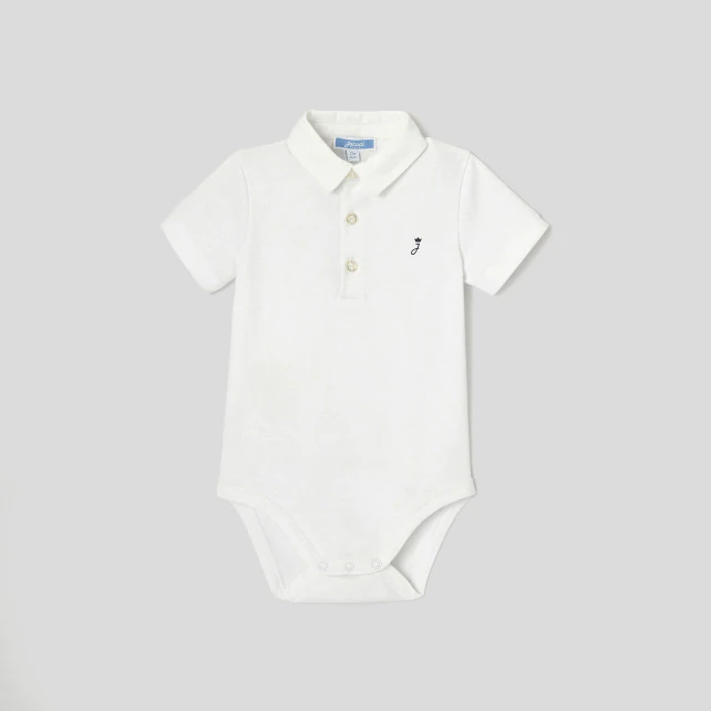 Baby boy bodysuit with Oxford collar