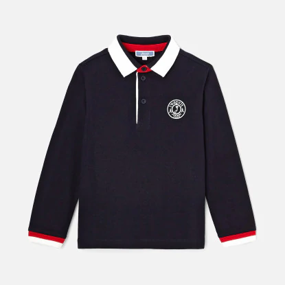 Boy rugby style polo shirt