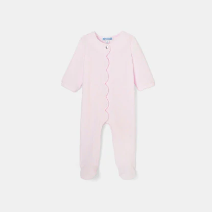 Baby girls loop velvet footed pyjamas