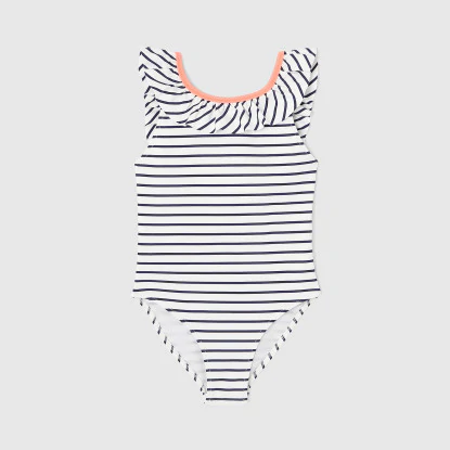 Girl striped swimsuit