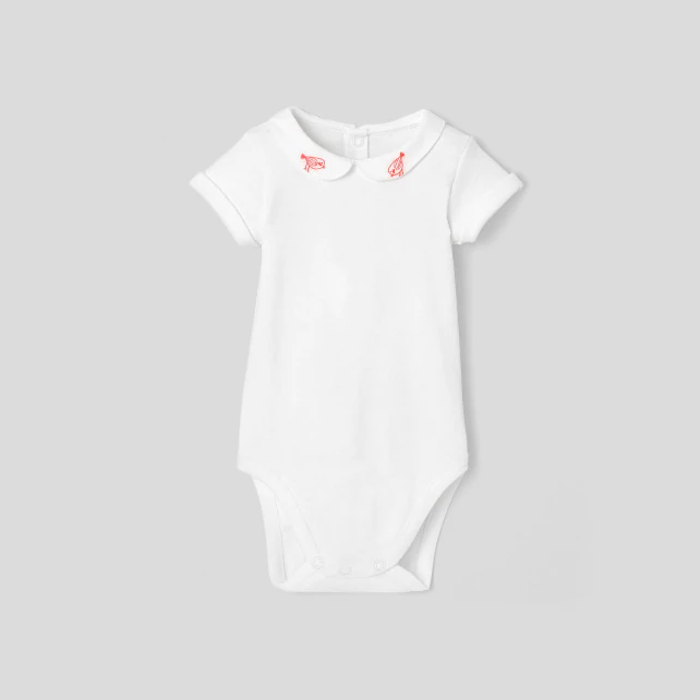 Baby girl short-sleeved bodysuit