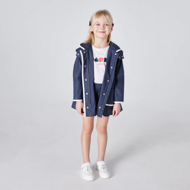 Girl hooded raincoat