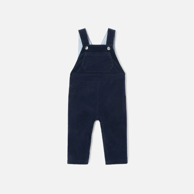 Baby boy velour dungarees