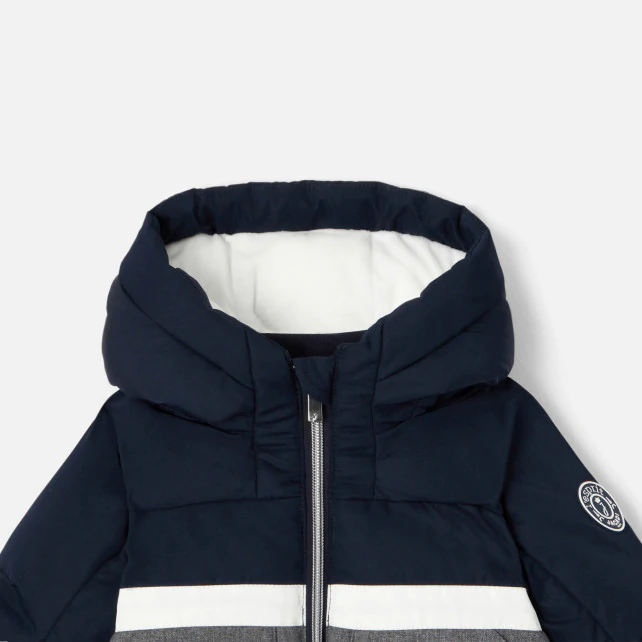 Baby boy dual fabric down jacket