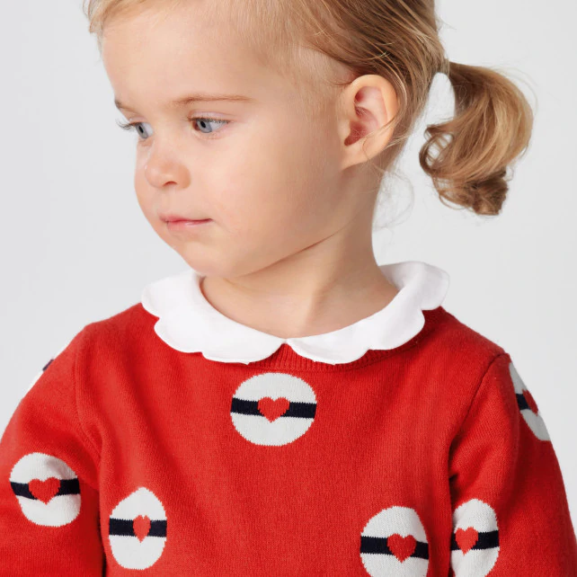 Baby girl beret pattern dress