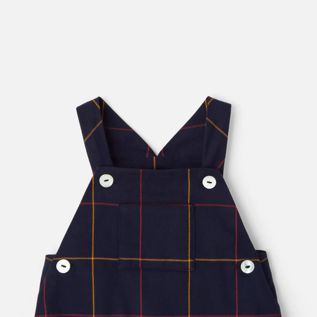 Baby boy checkered dungarees