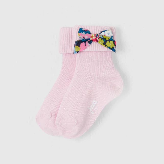 Baby girl socks with Liberty fabric bows