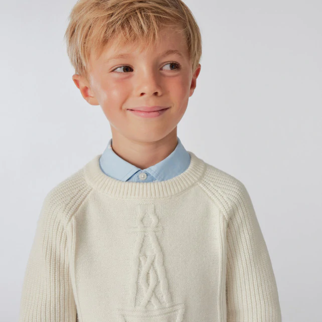 Boy decorative stitch jumper