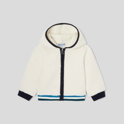 Baby boy zip-up Sherpa cardigan