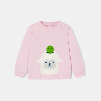 Baby girl sheep pattern jumper