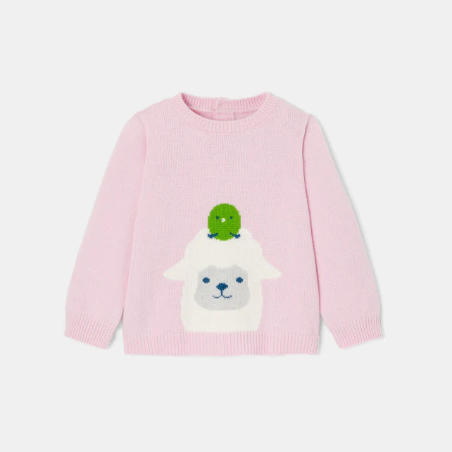 Baby girl sheep pattern jumper