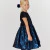 Girl dual fabric dress