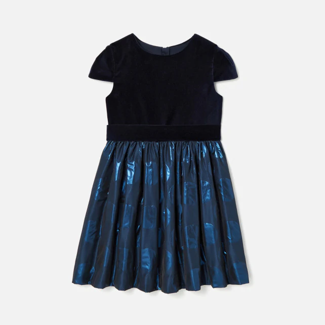 Girl dual fabric dress