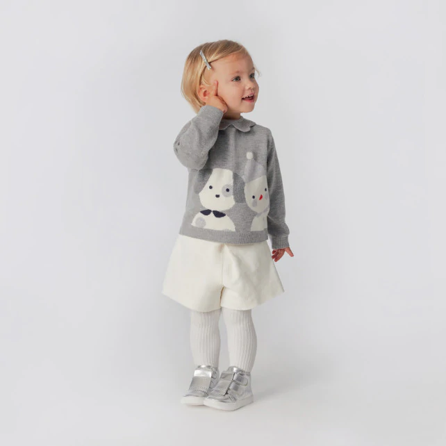 Baby girl intarsia pattern jumper