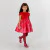 Girl dual fabric dress