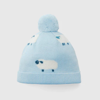 Baby boy pompom beanie