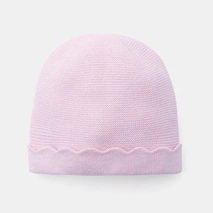 Baby girl moss stitch beanie