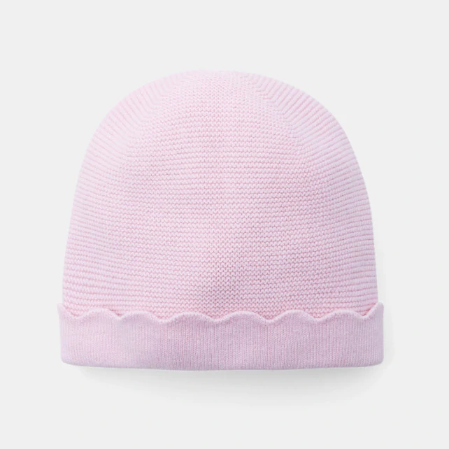 Baby girl moss stitch beanie