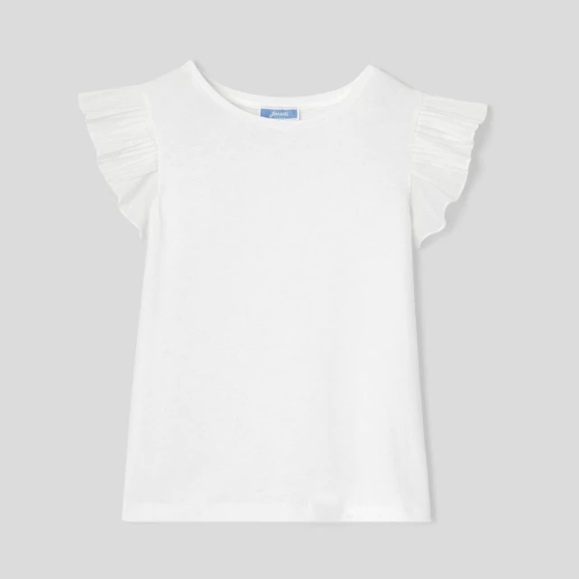 Girl t-shirt with ruffled sleeves