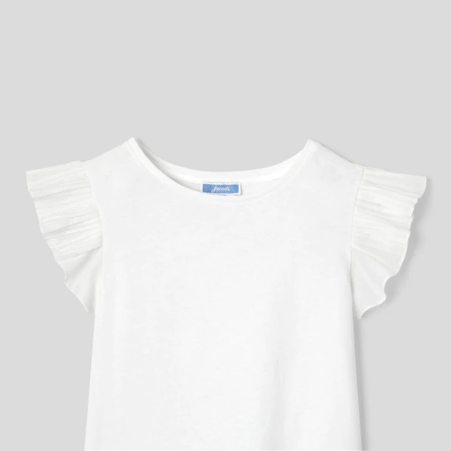 Girl t-shirt with ruffled sleeves