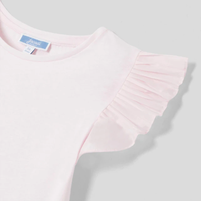 Girl t-shirt with ruffled sleeves