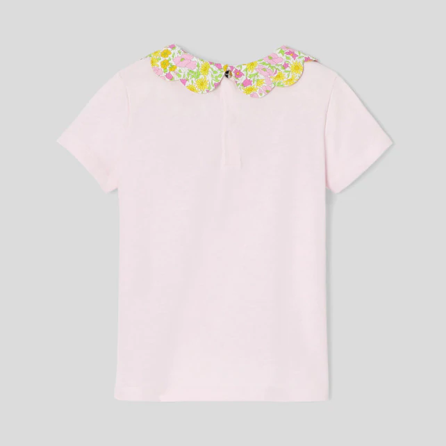 Girl Liberty fabric collar t-shirt