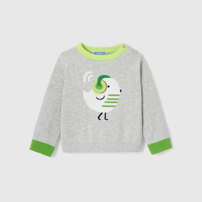 Baby boy intarsia bird jumper