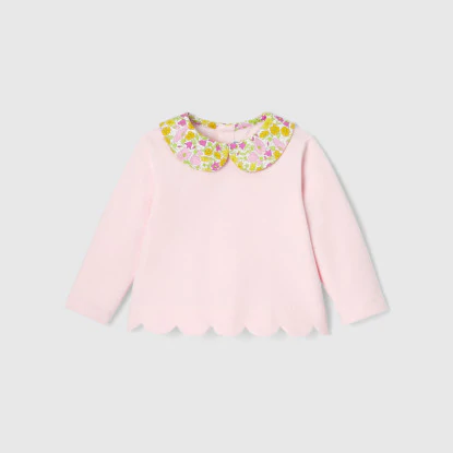 Baby girl sweatshirt with Liberty collar