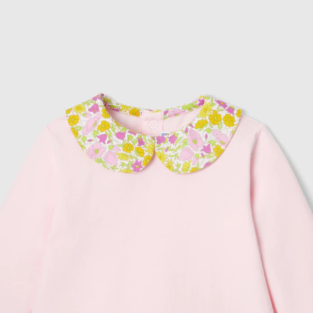 Baby girl sweatshirt with Liberty collar