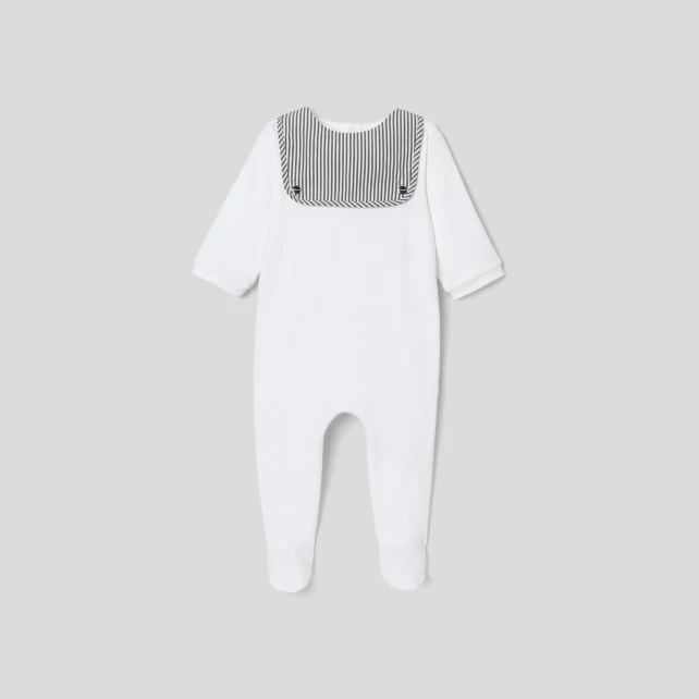 Baby boy pyjamas with striped collar