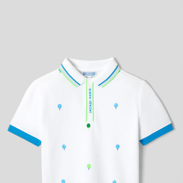 Boy polo shirt with racket pattern