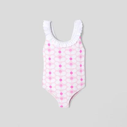 Baby girl flower pattern swimsuit