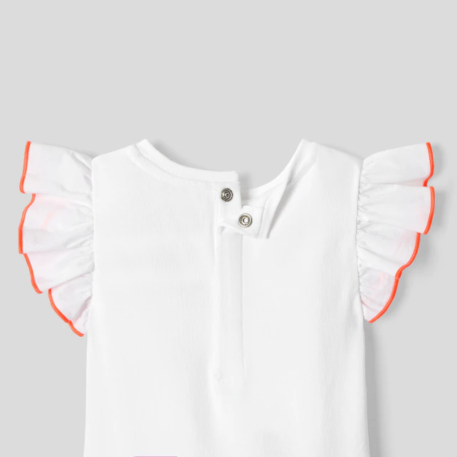 Baby girl bodysuit with ruffled sleeves