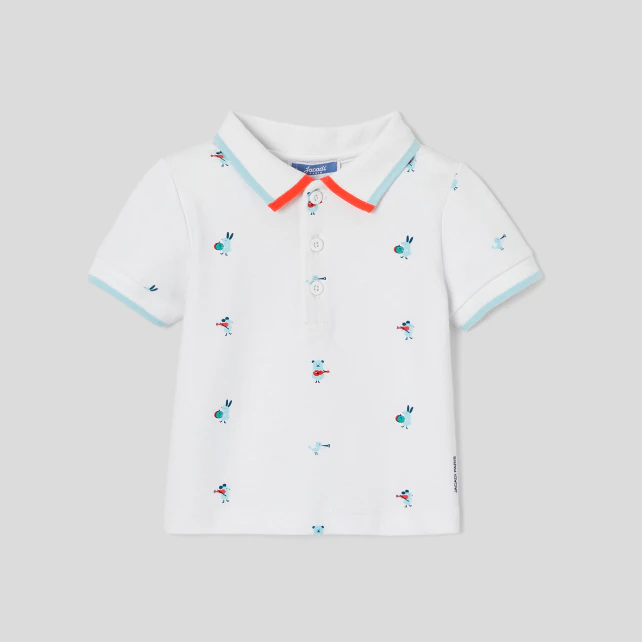 Baby boy polo shirt with dog motif