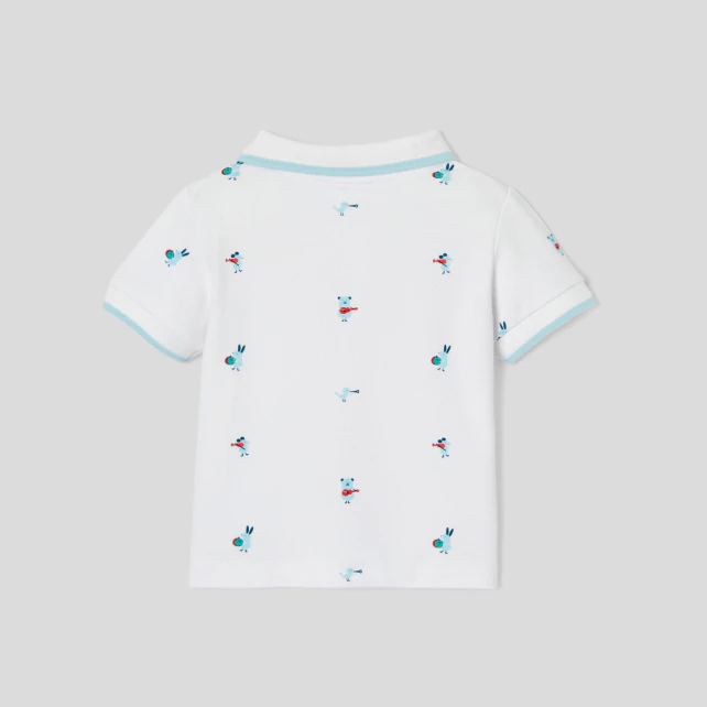 Baby boy polo shirt with dog motif