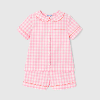 Girl gingham short pyjamas