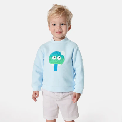 Baby boy sweatshirt in cotton piqu