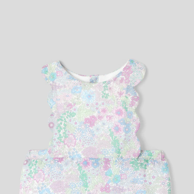 Baby girl jumpsuit in Liberty fabric