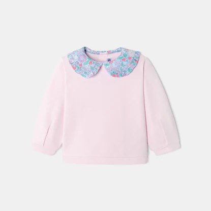 Baby girl jumper with Liberty fabric collar