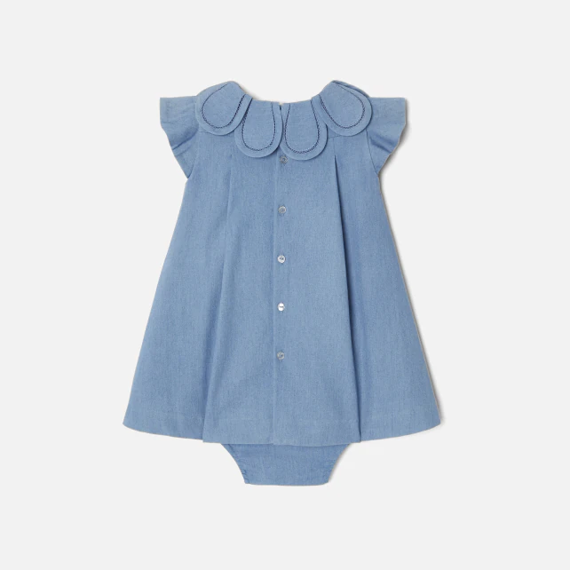 Baby girl dress in chambray