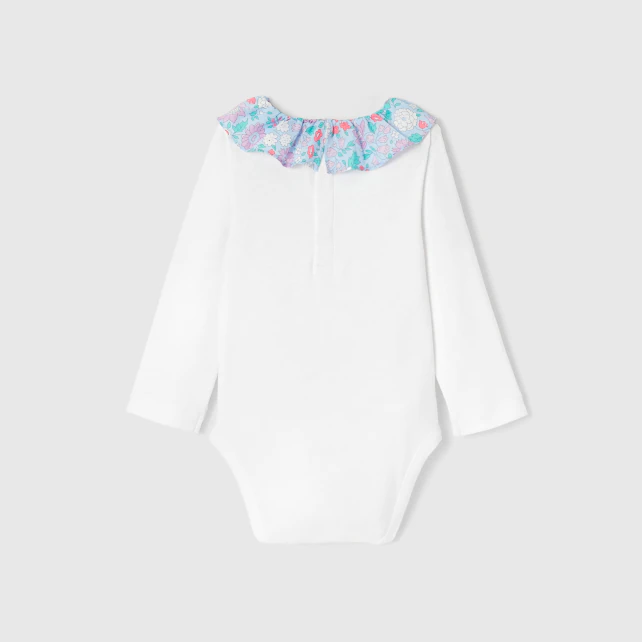 Baby girl bodysuit with Liberty collar