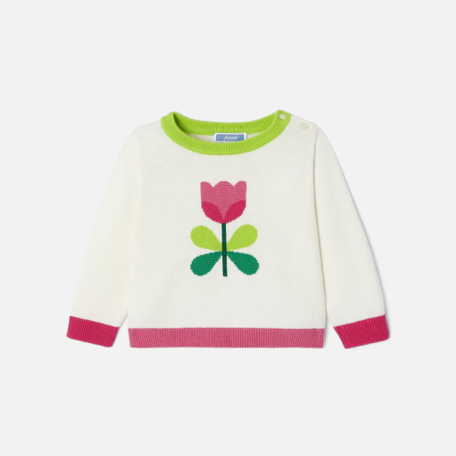 Baby girl Intarsia flower jumper