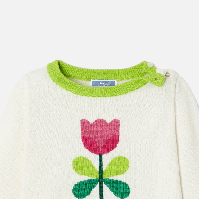 Baby girl Intarsia flower jumper