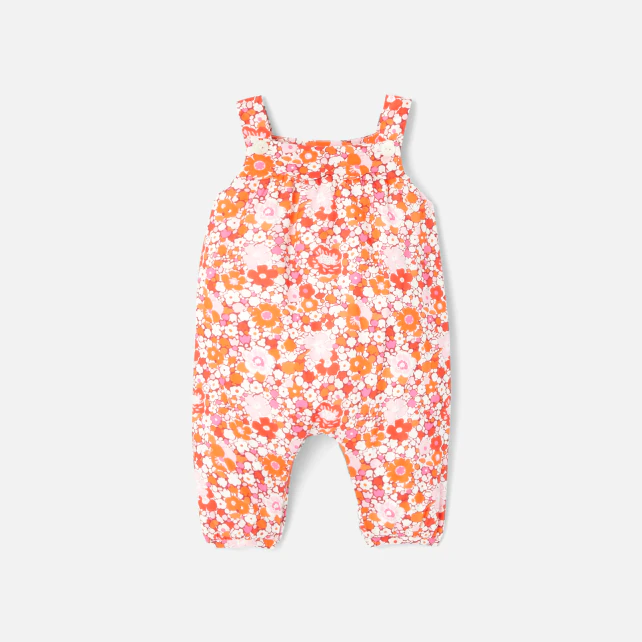 Baby girl dungarees in Liberty fabric